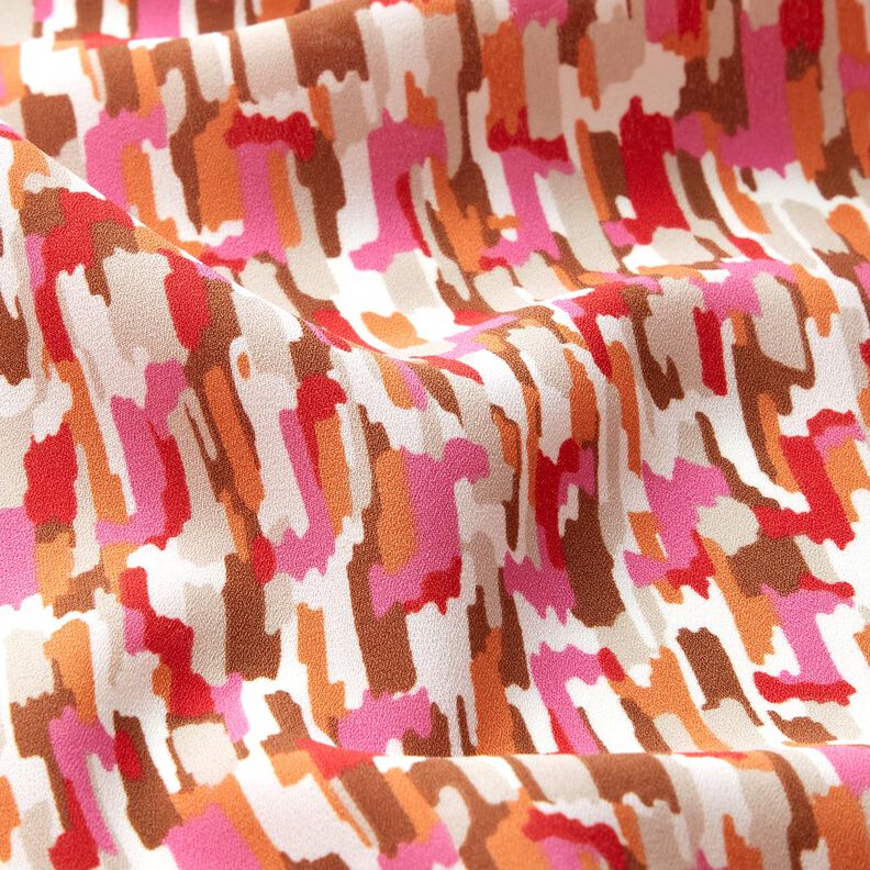 Crêpe penseelstreken – pink/donkerbeige,  image number 2