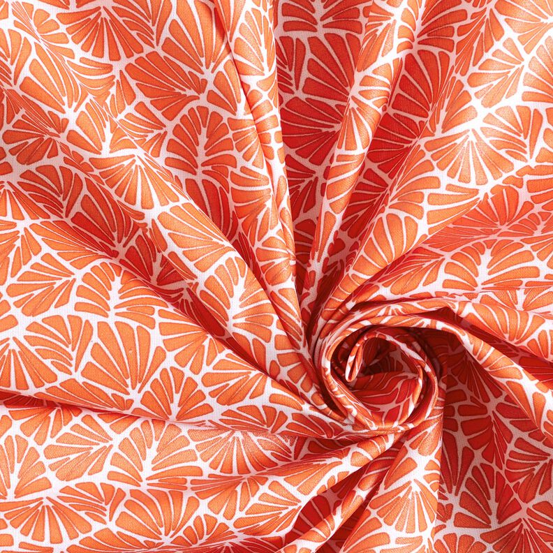 Gecoate katoen abstracte minibladeren – oranje/wit,  image number 4