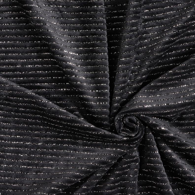 Nicky stof Glitterstrepen – zwart/zilver metallic, image number 3