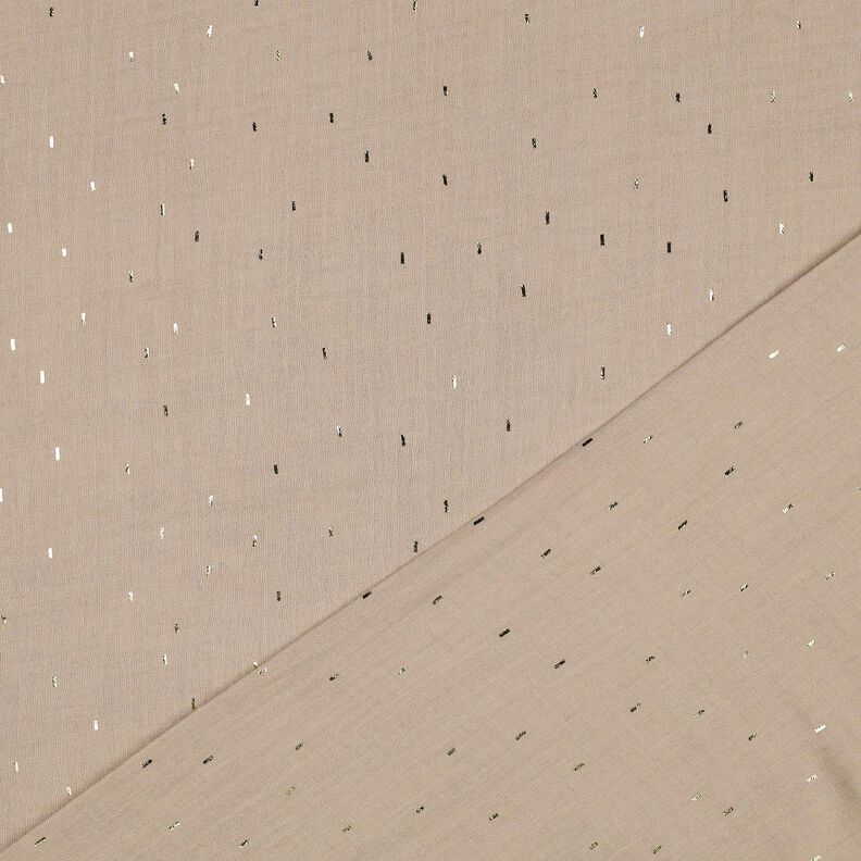 Mousseline/dubbel gehaakte stoffen Rechthoek Foliedruk | Poppy Fabrics – anemoon/goud metallic,  image number 4