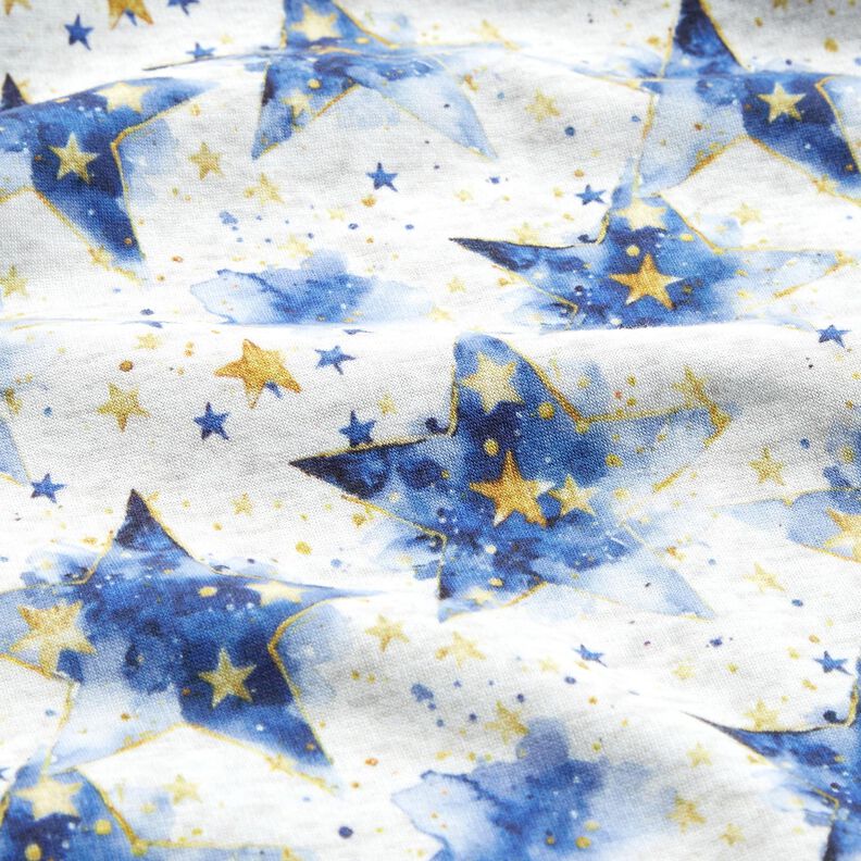 Alpenfleece Aquarel sterren – natuur/indigo,  image number 2