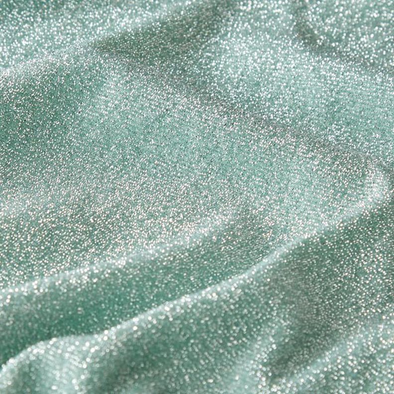 Jersey stof lamettaglitter glamour – mint,  image number 2