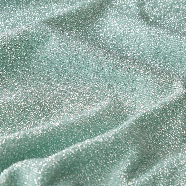 Jersey stof lamettaglitter glamour  – mint,  image number 2