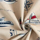 Decostof half panama "Yacht Club" – natuur/rood,  thumbnail number 3
