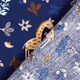 GOTS Katoenpopeline Giraf in de weide – marineblauw,  thumbnail number 4