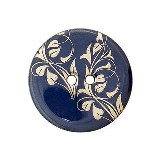 Polyesterknoop 2-gats bloemen – marineblauw/goud, 