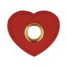 Knoop met oogje imitatieleer hart  [ 4 Stuk ] – karmijnrood,  thumbnail number 1