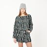 French Terry geborstelde zebra digitale print – zwart/zilver,  thumbnail number 5