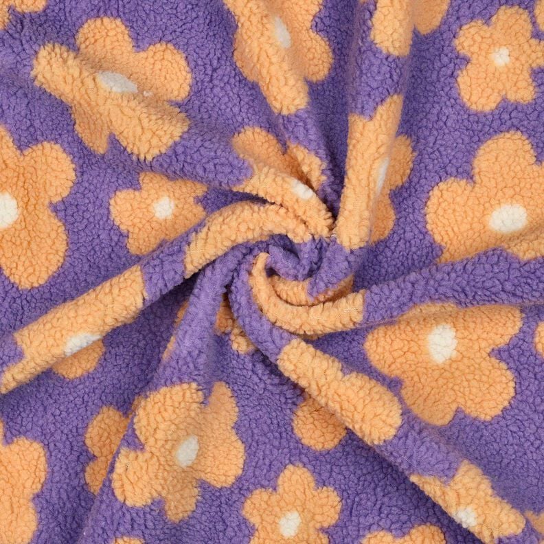 Teddy pluche Bloemen | Poppy Fabrics &ndash; lavendel/perzik,  image number 3