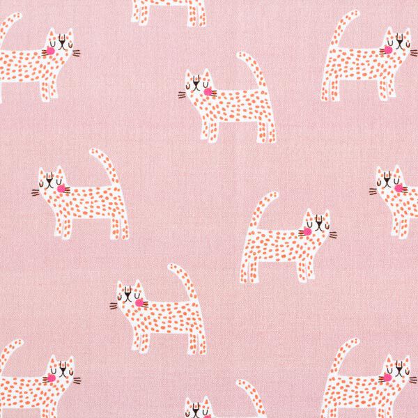 Decostof Half panama Katten – roze, image number 1