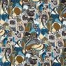 Viscosestof bloemen en bladeren – zwart,  thumbnail number 1