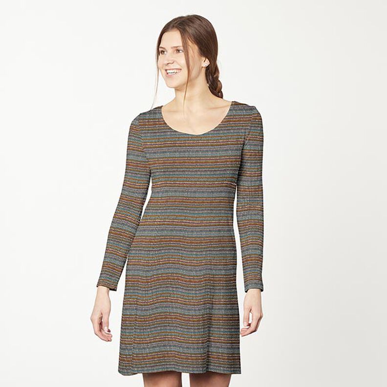 Katoenjersey Gebreid patroon – zwart, image number 5