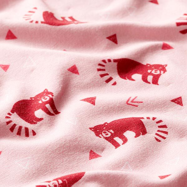 GOTS Katoenjersey Kleine panda | Tula Kids – roze, image number 2
