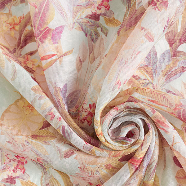 Viscose-zijde-mix romantische bloemen – wit,  image number 3