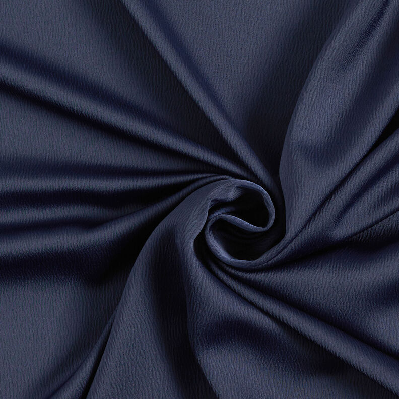 Crêpe satijn effen – marineblauw,  image number 1