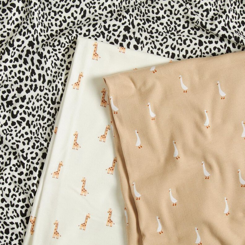 Ribjersey Luipaardpatroon &ndash; ecru,  image number 5