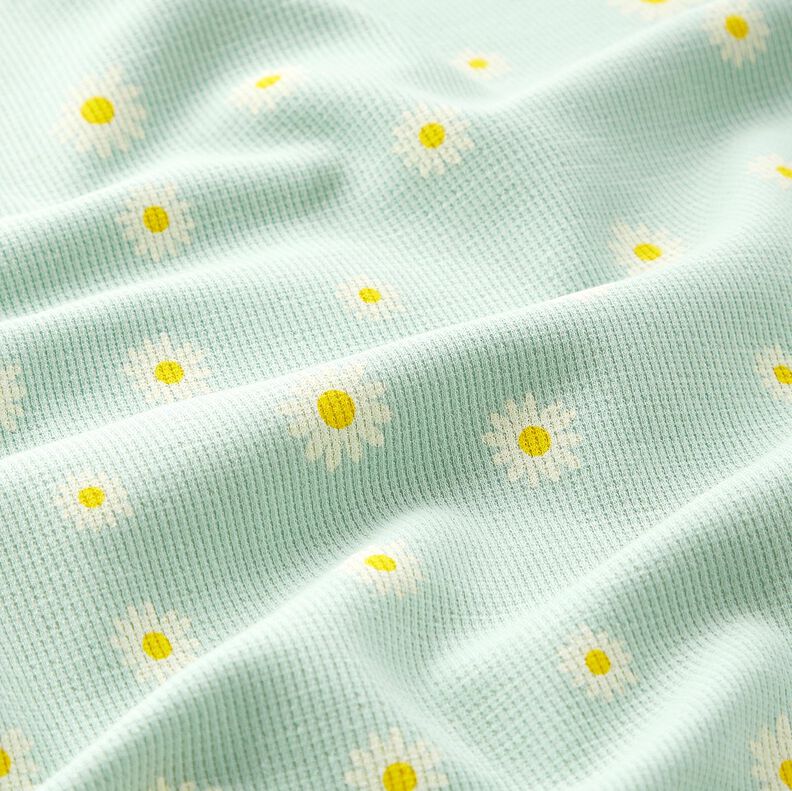 Wafel jersey Madeliefjes – licht mint, image number 2