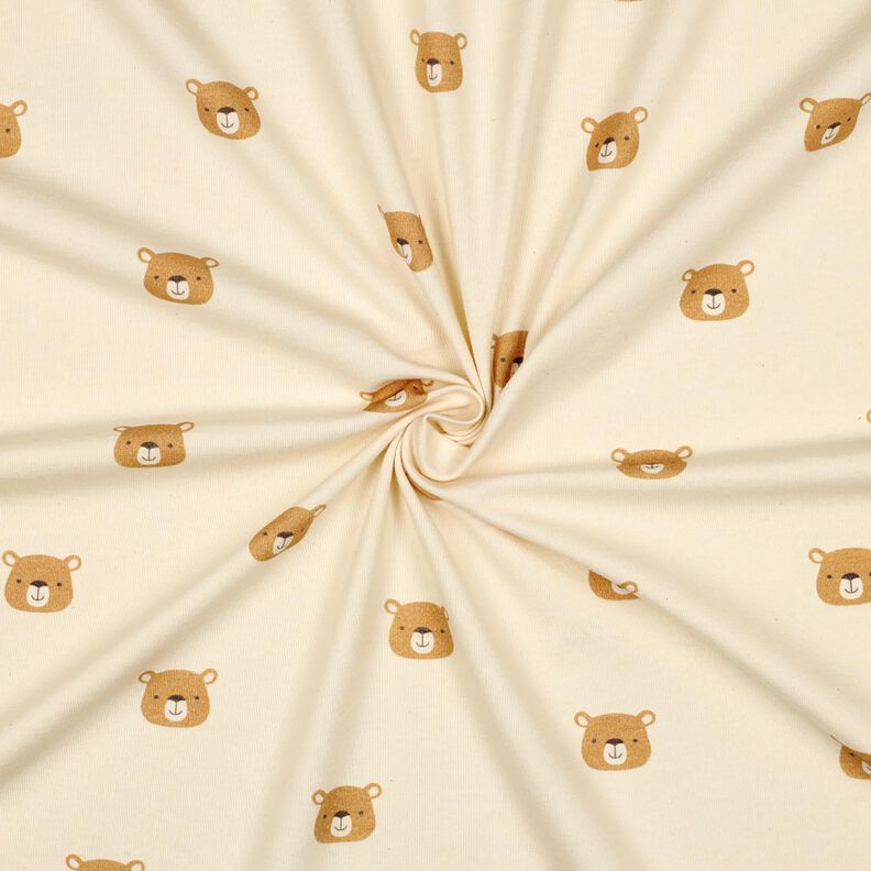 GOTS Katoenjersey Beren | Poppy Fabrics – ecru/lichtbruin, image number 3