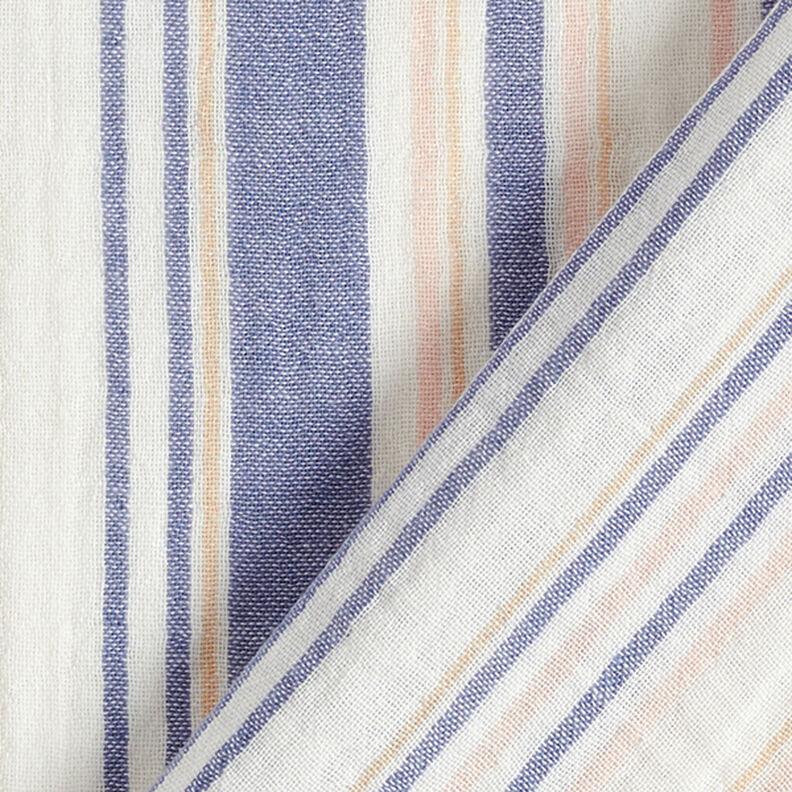 Mousseline/dubbel gehaakte stoffen Garengeverfde strepen | Poppy – wit/marineblauw,  image number 4