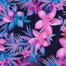Badpakstof Tropische bloemen – marineblauw/pink,  thumbnail number 6