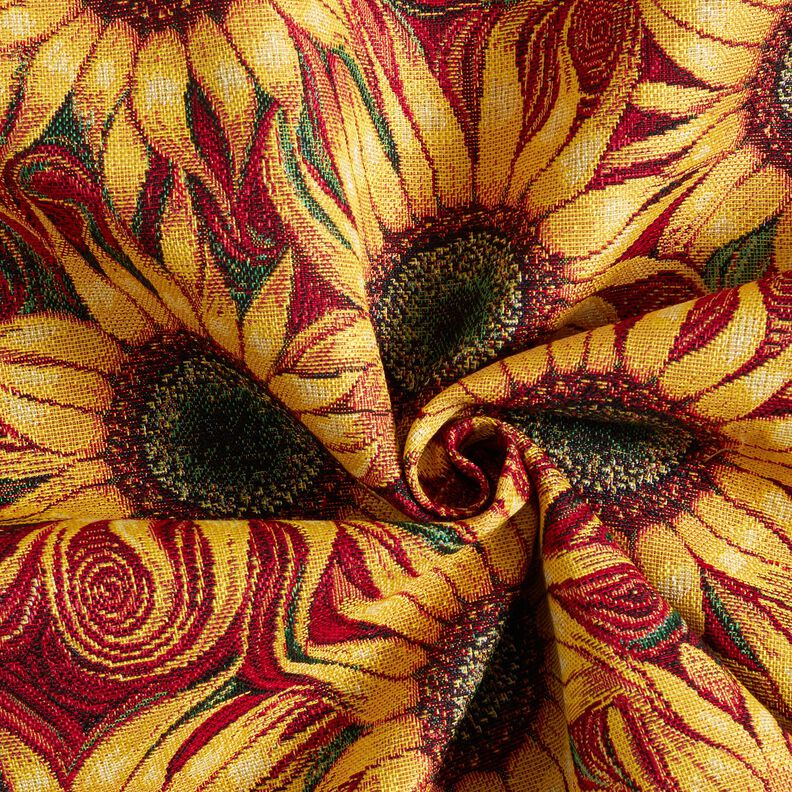 Decostof Gobelin Zonnebloemen – karmijnrood/zonnegeel,  image number 3