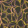 viscose stretch grote bloemen – donkergrenen/geel olijfgroen,  thumbnail number 1