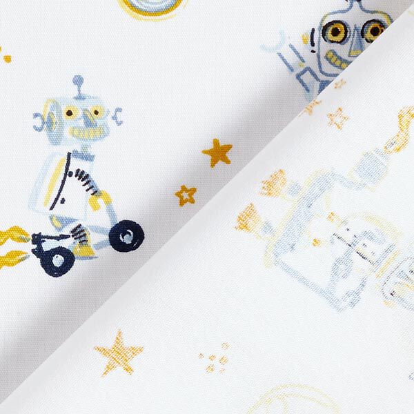 Katoenpopeline Space robot | by Poppy – wit, image number 4