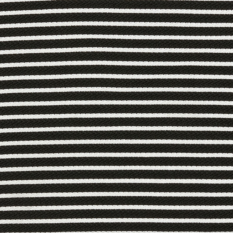 Jacquard jersey horizontale strepen – zwart/wit,  image number 1
