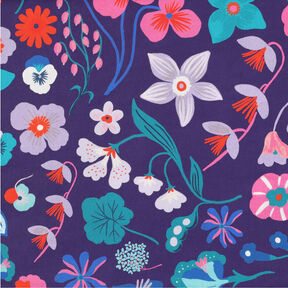Katoenpopeline Meadow Flower Digitaal printen | Nerida Hansen – pruimen/aquablauw, 