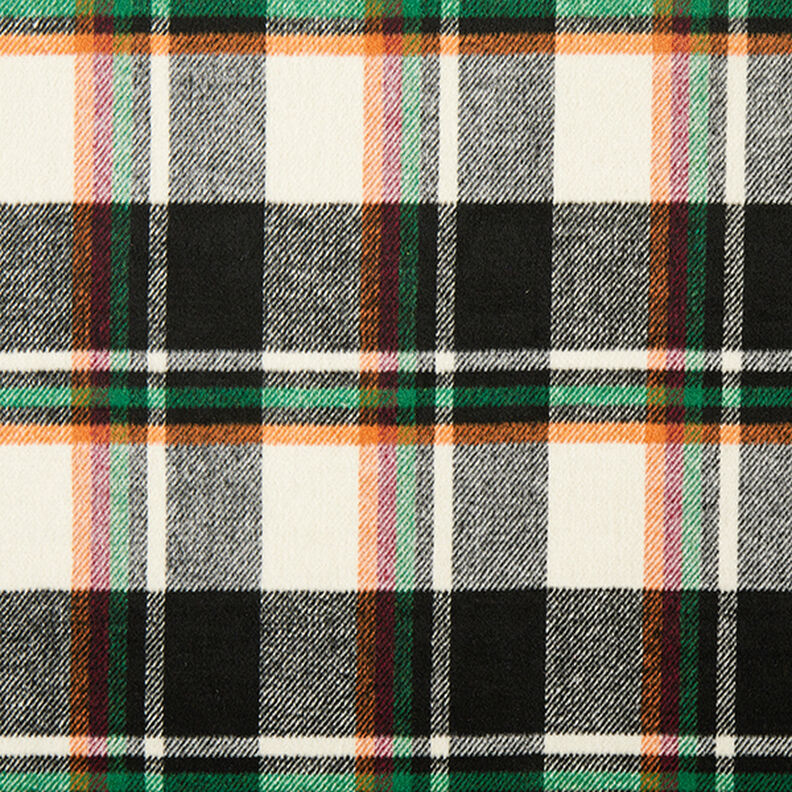 Mantelstof kleurrijke ruiten – zwart/wit,  image number 1