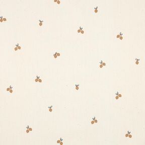 GOTS Katoenpopeline kleine citroenen | Poppy Fabrics – natuur/reekalf, 