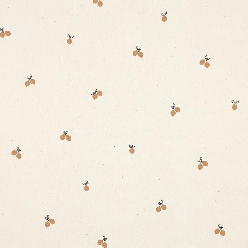 GOTS Katoenpopeline kleine citroenen | Poppy Fabrics – natuur/reekalf, image number 1