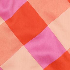 Katoensatijn Large Gingham | Nerida Hansen – koraal/lichtroze, 