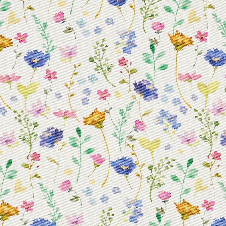Decostof Katoenkeper Weidebloemen – ivoor/blauwlila, image number 1