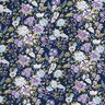 Katoenpopeline Romantische bloemenweide – marineblauw/lavendel,  thumbnail number 1