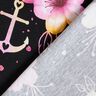 Katoenjersey maritieme bloemen | Glitzerpüppi – zwart/purper,  thumbnail number 4