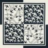 Satijnen paneel zwaluwen | Katia Fabrics – anthraciet/creme,  thumbnail number 1