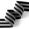Gestreepte elastiek [40 mm] – zwart/zilver,  thumbnail number 2