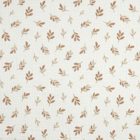 Mousseline/dubbel gehaakte stoffen Takken | Poppy Fabrics – ivoor/mocca, 