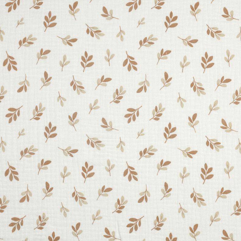 Mousseline/dubbel gehaakte stoffen Takken | Poppy Fabrics – ivoor/mocca, image number 1