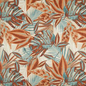 Outdoorstof Canvas Grote bladeren – natuur/terracotta, 