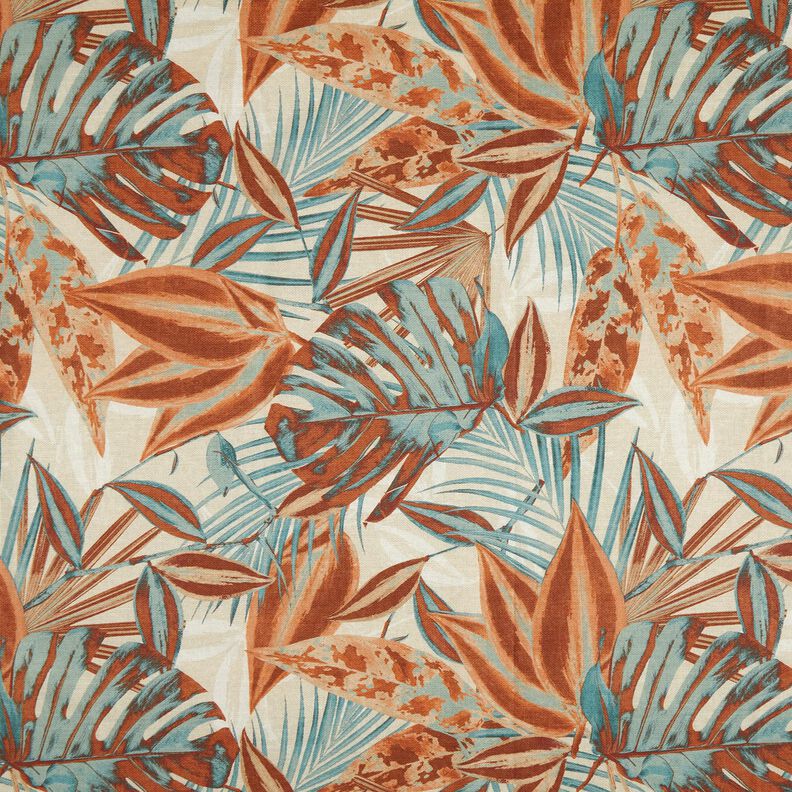 Outdoorstof Canvas Grote bladeren – natuur/terracotta,  image number 1