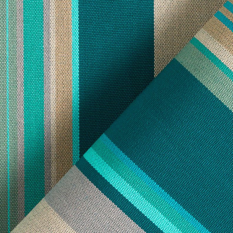 Outdoorstof Canvas Gemengde strepen – petroleum/anemoon,  image number 4