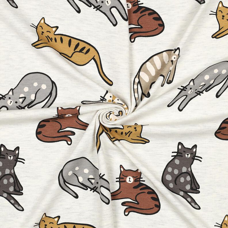 Katoenjersey Katten | Poppy Fabrics – natuur/bruin, image number 3