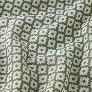 Outdoorstof jacquard Ruiten – olijf, 