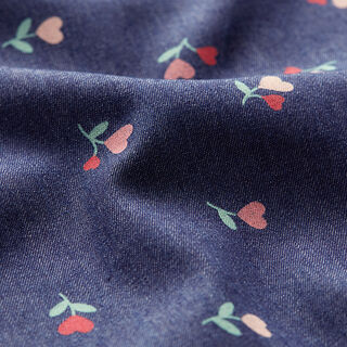 Chambray Hart-bloemen – marineblauw, 