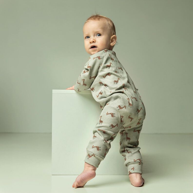 Ribjersey Schattige giraffen – kaki, image number 5