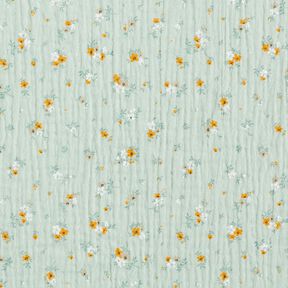 Mousseline/dubbel gehaakte stoffen romantische bloemen – licht mint, 