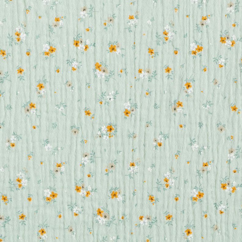 Mousseline/dubbel gehaakte stoffen romantische bloemen – licht mint,  image number 1