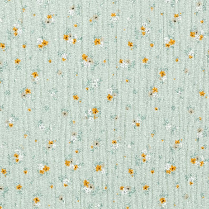Mousseline/dubbel gehaakte stoffen romantische bloemen – licht mint, image number 1